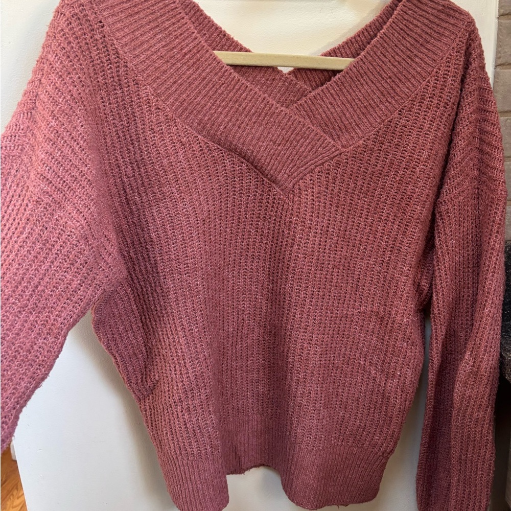 Pink Rose Dusty Rose V-Neck Sweater